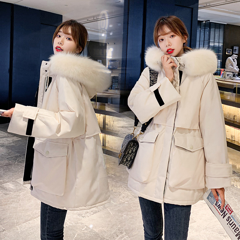 冬季韩版新款中长款宽松派克服加厚棉袄羽绒服外套女